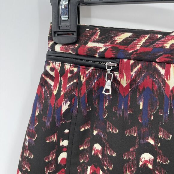 H&M Sz 2 Mini Skirt A Line Abstract Design Summer Casual Cotton Stretch - Picture 2 of 5